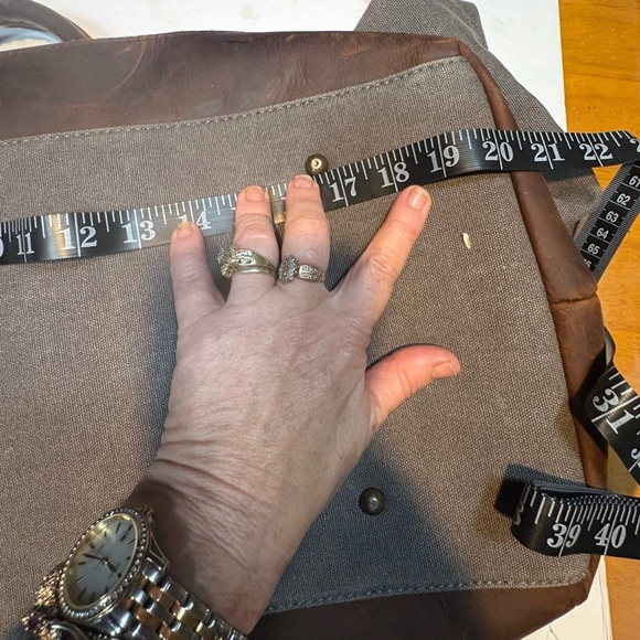 Canvas and Leather Trim Travel Bag vintage look Duffle bag - Picture 11 of 16